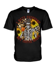 I HATE EVERYONE BUT COFFEE HELP V-Neck T-Shirt tile