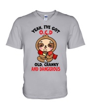 Sloth Yeah I've got OCD V-Neck T-Shirt tile