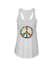 Hippie flower peace Ladies Flowy Tank thumbnail