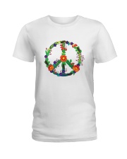 Hippie flower peace Ladies T-Shirt thumbnail