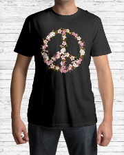 Peace Hippie flower Classic T-Shirt lifestyle-mens-crewneck-front-1