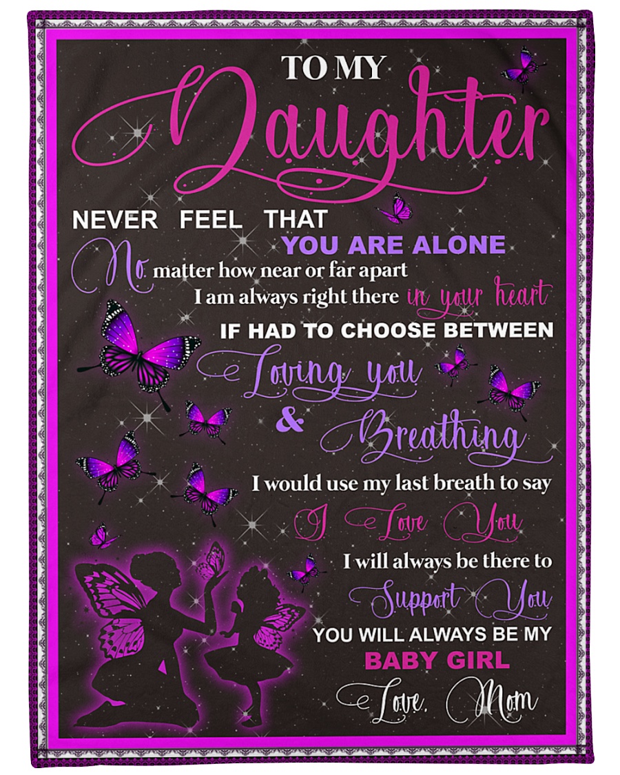 blanket daughter butterfly Large Fleece Blanket - 60" x 80"