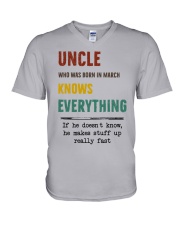 March uncle knows V-Neck T-Shirt thumbnail