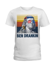 Funny Ben drinkin Ladies T-Shirt tile