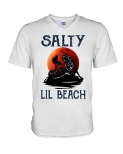 Mermaid salty beach V-Neck T-Shirt tile