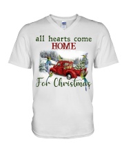 Christmas home bird V-Neck T-Shirt tile