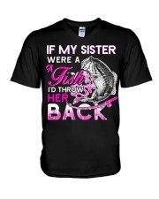 Fishing-my sister V-Neck T-Shirt thumbnail