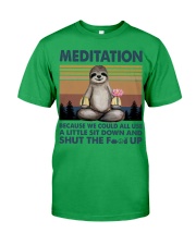 Yoga sloth meditation Classic T-Shirt tile