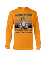 Yoga sloth meditation Long Sleeve Tee tile