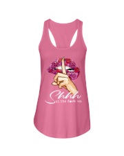 Tattoo lip skulls shhh sut up Ladies Flowy Tank tile