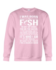 March born to fish Crewneck Sweatshirt tile