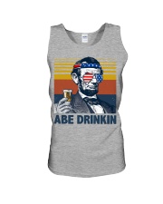 Funny Abe drinkin Unisex Tank tile