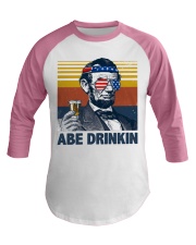 Funny Abe drinkin Baseball Tee tile