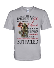 March daughter of god V-Neck T-Shirt tile