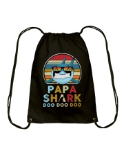 Papa shark doo doo Drawstring Bag tile