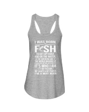 May born to fish Ladies Flowy Tank tile
