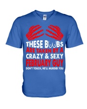 February crazy sexy guy V-Neck T-Shirt tile