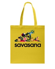 Yoga savasana pose girl Tote Bag tile