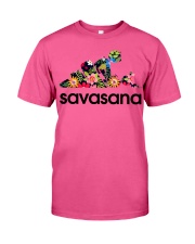 Yoga savasana pose girl Classic T-Shirt tile