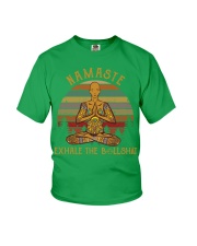 Yoga namaste exhale man Youth T-Shirt tile