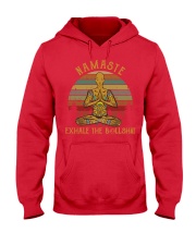 Yoga namaste exhale man Hooded Sweatshirt tile