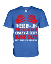 June crazy sexy guy V-Neck T-Shirt tile