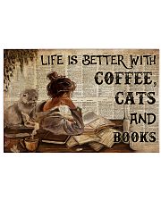 Poster Book coffee cats and book 36x24 Poster front