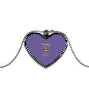 Birthday Queen Heart Shaped Necklace Metallic Heart Necklace front
