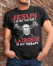 Jesus Is My Savior Lacrosse Is My Therapy Classic T-Shirt apparel-classic-tshirt-lifestyle-26