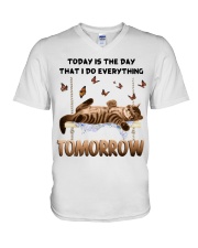 Cat Is Lazy Everyday V-Neck T-Shirt tile