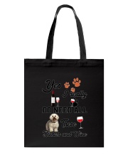 Bichon and wine Tote Bag thumbnail