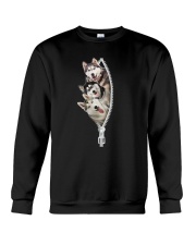 Siberian husky zip Crewneck Sweatshirt front