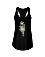 Siberian husky zip Ladies Flowy Tank thumbnail