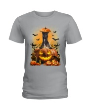Greyhound And Pumpkin Ladies T-Shirt thumbnail