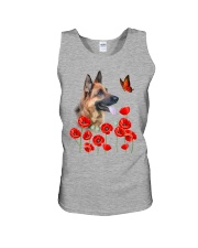 German Shepherd And Flowers Unisex Tank thumbnail
