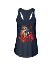 German Shepherd And Flowers Ladies Flowy Tank thumbnail