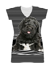 Portuguese Water Dog Striped New All-over Dress thumbnail