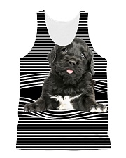 Portuguese Water Dog Striped New All-over Unisex Tank front