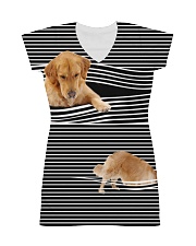 Golden Retriever Striped 2612 All-over Dress thumbnail