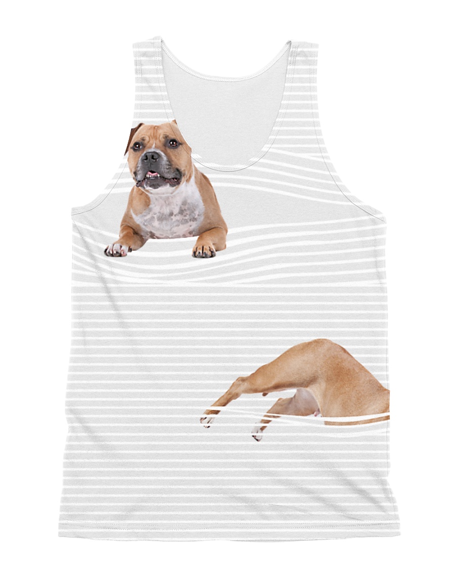 Staffordshire Bull Terrier Striped All-over Unisex Tank