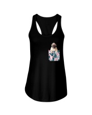 Pug Pocket Flower Ladies Flowy Tank front