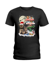 Yorkie christmas greetings 0910 Ladies T-Shirt thumbnail