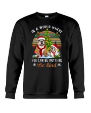 Bulldog Xmas and world Crewneck Sweatshirt front