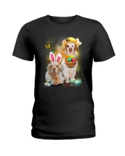 Clumber Spaniel Happy Easter Day 2601 Ladies T-Shirt thumbnail