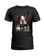 French Bulldog Awesome Family 0701 Ladies T-Shirt thumbnail