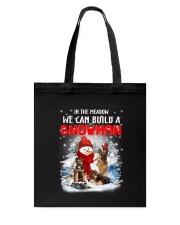 German Shepherd And Snowman Tote Bag thumbnail
