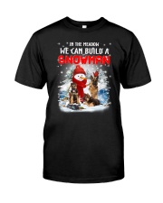 German Shepherd And Snowman Classic T-Shirt thumbnail