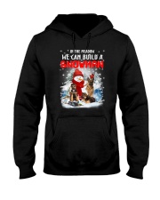 German Shepherd And Snowman Hooded Sweatshirt thumbnail