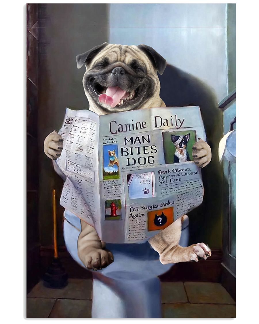 Pug Newspapers Poster 0501 11x17 Poster