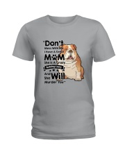 BullDog Crazy dog lady Ladies T-Shirt thumbnail